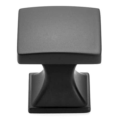 KOOFIZO 30 Pack Matte Black Cabinet Knobs Black Drawer Knobs K09 Square Single Hole Cabinet Pulls for Cabinets Drawers Dresser Cupboard Bedroom Closet Bathroom Vanity