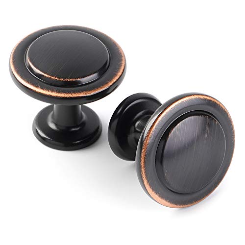 KOOFIZO 20 Pack Oil Rubbed Bronze Round Knobs