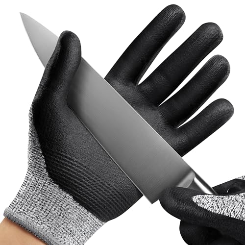 NoCry Professional Cut Resistant Work Gloves for Men and Women with Firm Grip and Waterproof Palms  Touchscreen Tips & Reinforced Thumb  Ideal for Cutting, Slicing and Dicing