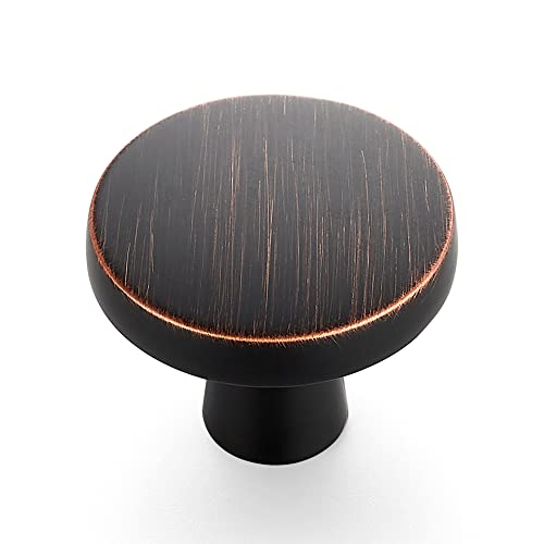 Ravinte 30 Pack Drawer Pulls 1-1/4 Inch Kitchen Cabinet Knobs Solid Round Dresser Drawer Knobs Oil-Rubbed Bronze Dresser Knobs Drawer Knobs Simple Cabinet Hardware for Cupboard Drawer Pulls
