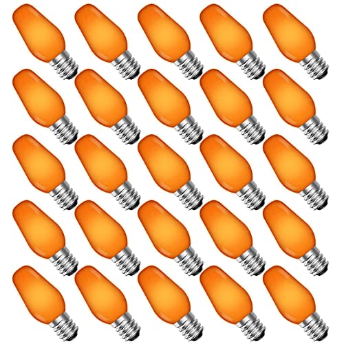 LUXRITE 25-Pack C7 LED Orange Replacement Bulbs