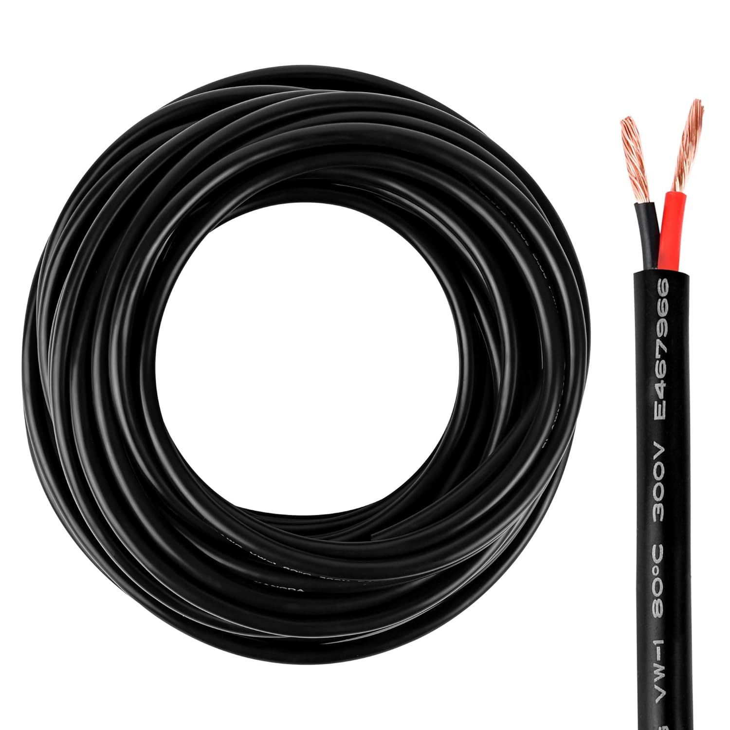 14 Gauge Wire 2 Conductor 14 AWG Electrical Wire Stranded PVC Cord Oxygen-Free Copper Cable 100FT Pure Copper Flexible Cable Wire Cord for LED Lamp Lighting Strips Automotive...