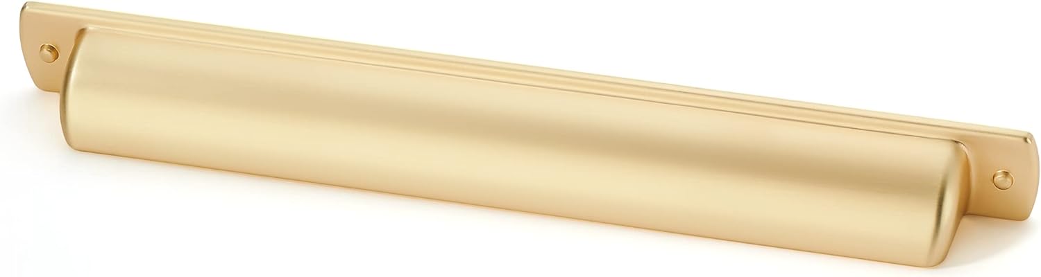 khtumeware 6 Pack 7" Drawer Pulls Brushed Gold Cabinet Cup Pulls Kitchen Hardware Cabinet Handles Drawer Handles Knobs 7 inch Hole Center