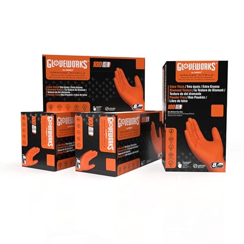 GLOVEWORKS Heavy-Duty Nitrile Gloves (8 mil)