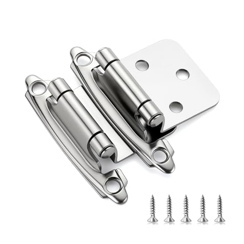 Ravinte 50 Pack 1/2" Overlay Hinges (Polished Chrome)