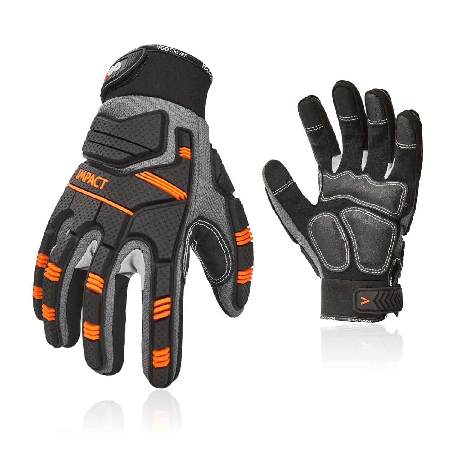 Vgo Safety Work Gloves - Mechanics & Impact, Anti-Vibration & Rigger Gloves (Heavy Duty, M, Gray, SL9792IP)