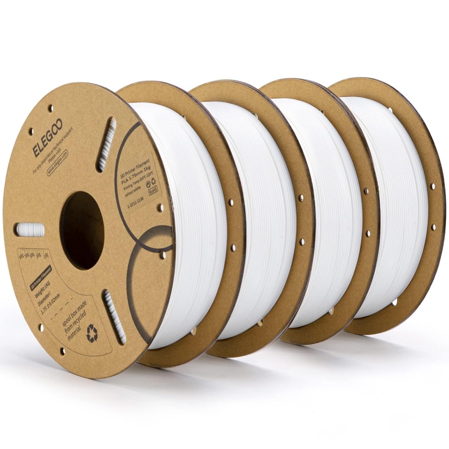 ELEGOO PLA Filament 1.75mm White 4KG