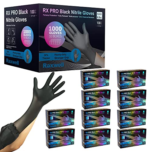 Raxwell Black Nitrile Disposable Gloves