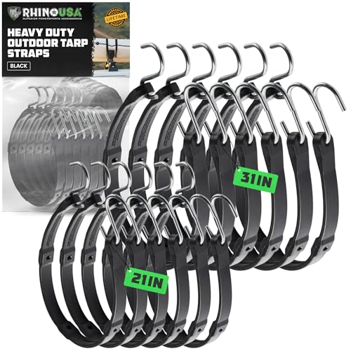 Rhino USA Rubber Bungee Cords (12-Pack)