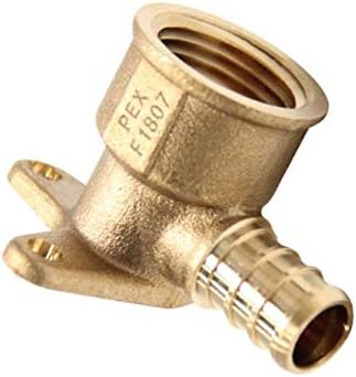 50-Pack EFIELD Barb Crimp Pex 1/2 Inch x 1/2 Inch Female NPT Drop-Ear Elbow Brass Fittings, ASTM F1807,(PEX1807260-50PCS)