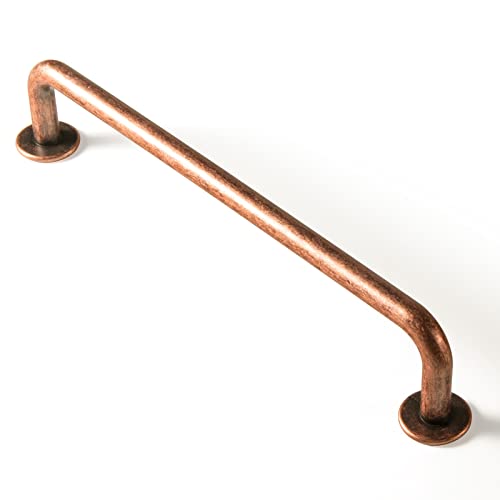 Goo-Ki 6 Pack Antique Copper Cabinet Pull Dark Copper Drawer Handles, 6.3 inch(160mm) c-c Solid Vintage Copper Bar Pulls Red Bronze Kitchen Hardware for Dresser Wardrobe Cupboard, 9338AC-160