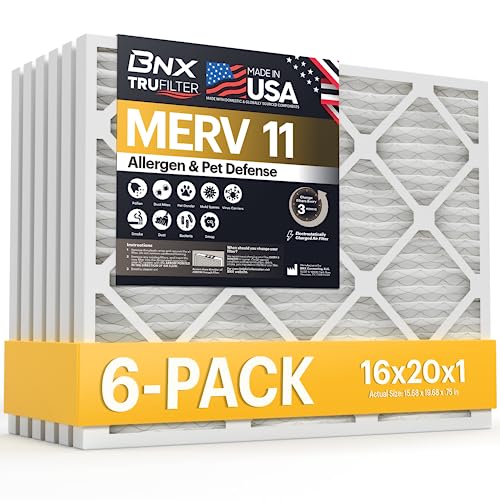 BNX TruFilter 16x20x1 MERV 11 (6-Pack)