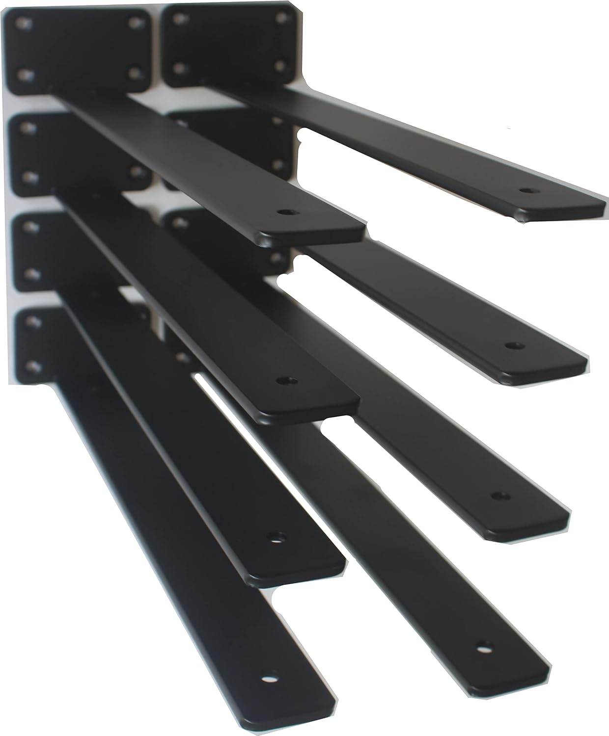 8 Pack - 14 inch Black Hidden L Shelf Bracket
