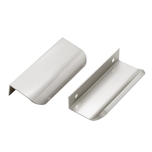 Ravinte 20 Pack Cabinet Handles Finger Edge Pulls 80mm/3.15 inch Silver Drawer Edge Pulls Brushed Nickel Finger Pulls for Cabinets Concealed Handles