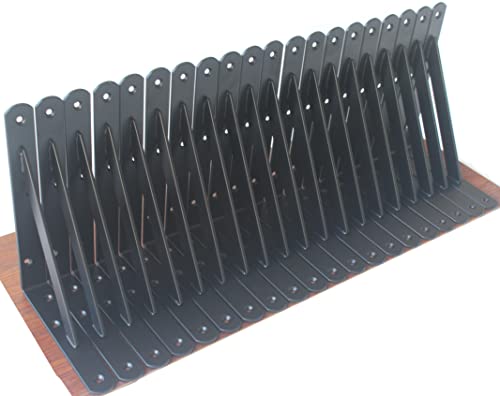32 Pack L8 x H 6" Black Heavy Duty Shelf Brackets