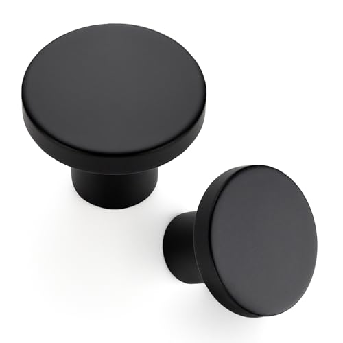 Ravinte Black Round Knobs (30 pack)