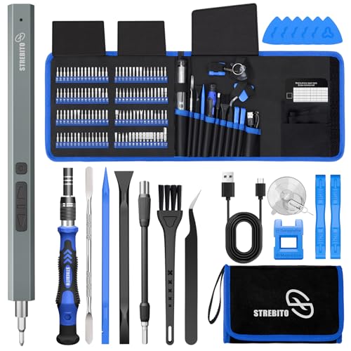 STREBITO Electric Screwdriver, 144-in-1 Precision Screwdriver Set, 120 Magnetic Bits, Organized Storage and Portability