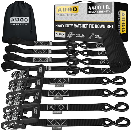 AUGO Heavy Duty Ratchet Straps & Soft Loops