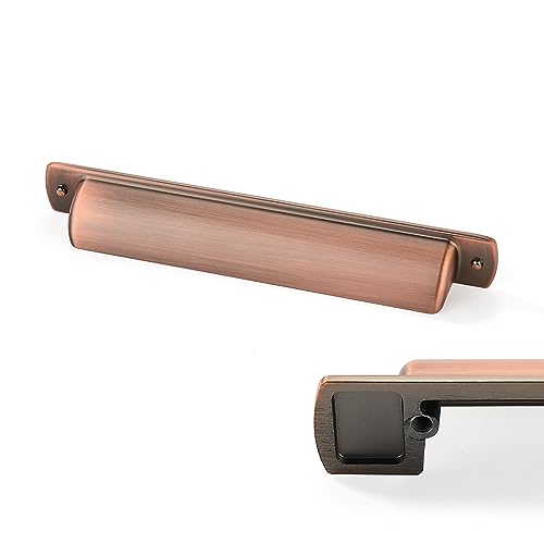 khtumeware 10 Pack 5"(128mm) Vintage Drawer Pulls Brushed Antique Copper Cabinet Bin Cup Pulls Kitchen Hardware Cabinet Handles Drawer Handles Knobs.