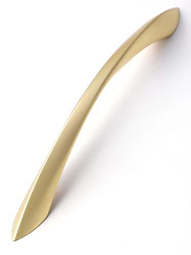 Brushed Gold Cabinet Pulls 6.3 Inch Arch Twisted Brass Handles Drawer Kitchen Cupboard Bathroom Dresser Cabinet Hardware Zinc Alloy 10 Pack