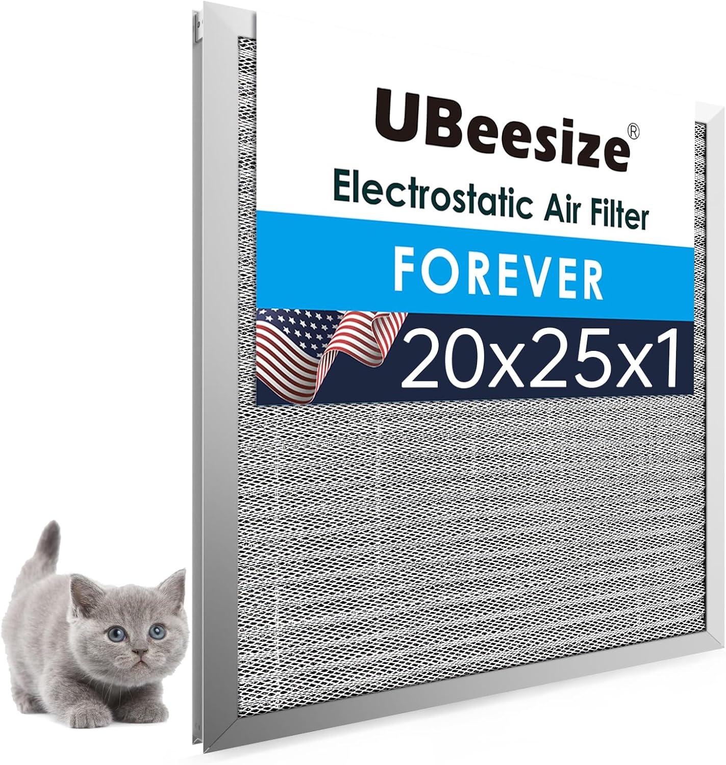 UBeesize 20x25x1 Reusable Electrostatic Filter