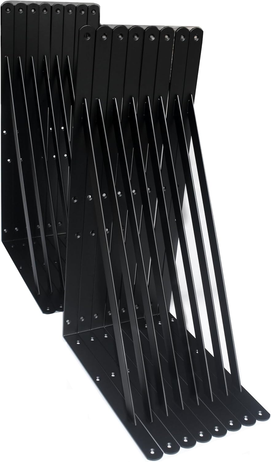 16 Pack L20 x H 12" Black Heavy Duty Shelf Brackets