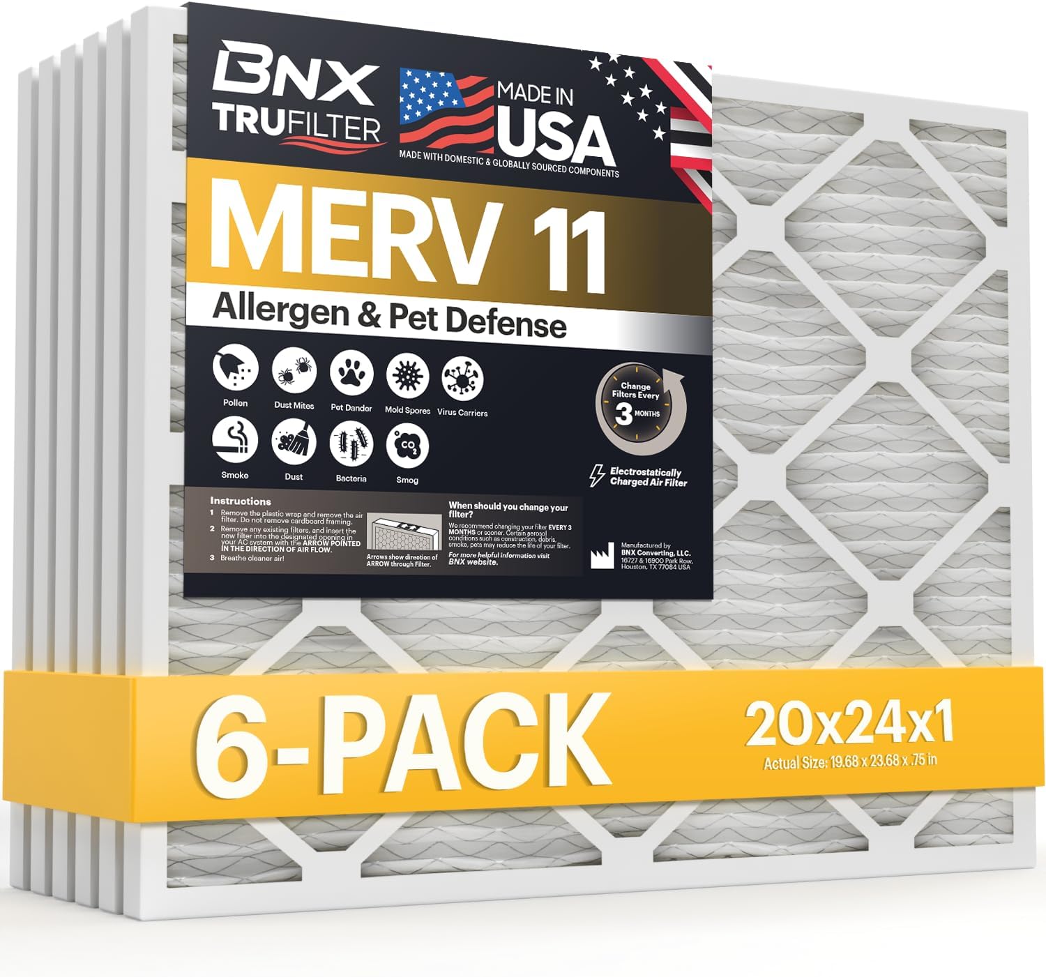 BNX TruFilter 20x24x1 MERV 11