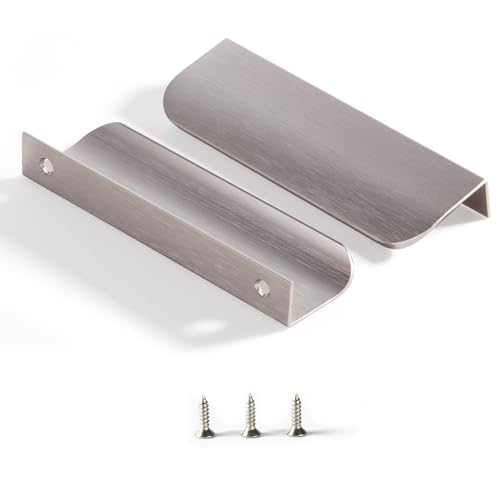 Satanga Edge Finger Tab Pull (Brushed Nickel, 4.72")