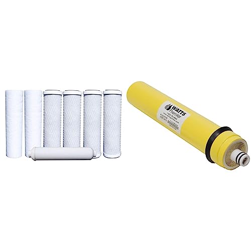 Watts Premier Water Filter Replacement Kit (7 Pack) and RO Water Filter Membrane Replacement (1 Count)