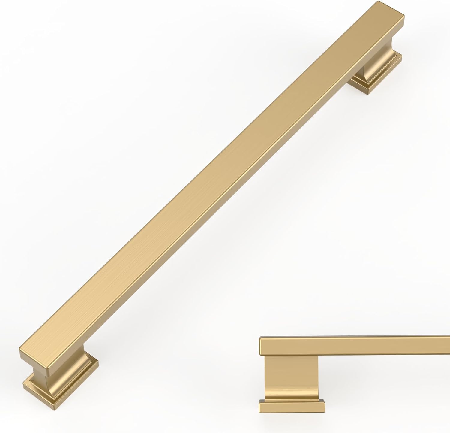 Amerdeco 10 Pack Champagne Bronze Cabinet Pulls 6.25"/160MM Hole Center Hole Centers Kitchen Cabinet Handles Cabinet Hardware Kitchen Handles for Cabinets Cupboard Handles Drawer Pulls ZH00013...