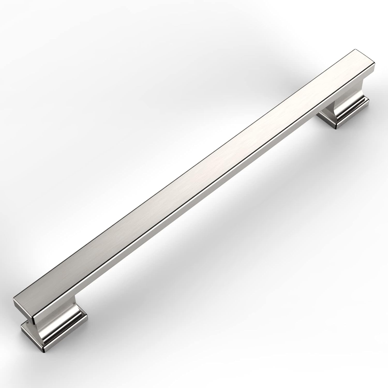 Amerdeco 10 Pack Brushed Satin Nickel Cabinet Pulls 6.25"/160MM Hole Center Hole Centers Kitchen Cabinet Handles Cabinet Hardware Kitchen Handles for Cabinets Cupboard Handle Drawer Pulls ZH00013
