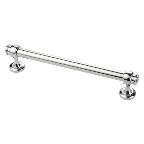 Alzassbg 10 Pack Polished Chrome Cabinet Pulls, 6-1/4 Inch(160mm) Hole Centers Cabinet Handles Kitchen Hardware Straight Bar for Cabinets and Drawer AL3082CP