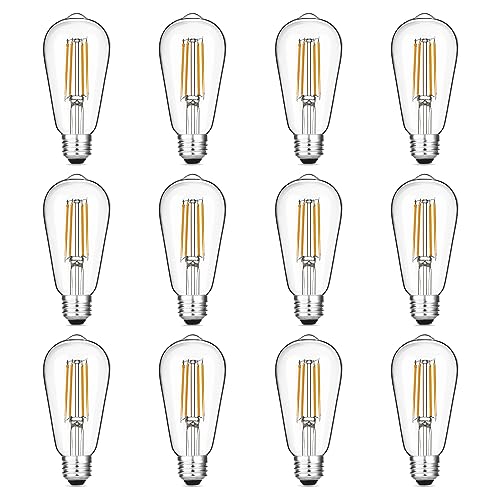 Gozelux 12-Pack Vintage LED Edison Bulbs