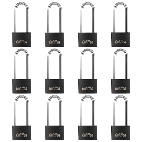 Guliffen Aluminum Pad Lock (12 Pack)