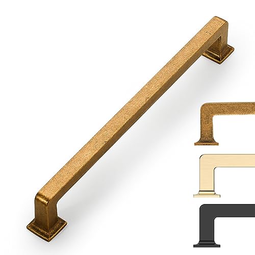 10 Pack Antique Brass Cabinet Pulls 7.5 Inch Kitchen Cabinet Handles Vintage Drawer Pulls Kitchen Handles for Cabinets Retro Dresser Pulls Drawer Handle