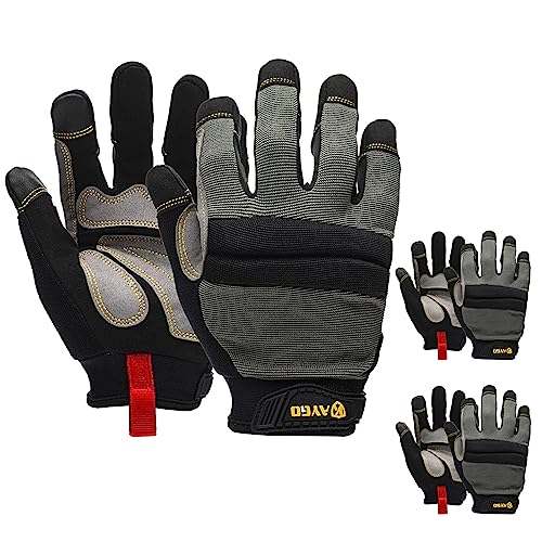 KAYGO Work Gloves For Men, KG125M (3 Pair)