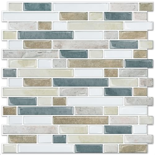 STICKGOO Peel and Stick Tile Backsplash for Kitchen, 1212 Stick on Backsplash, Self Adhesive Tile for Kitchen Backsplash and Bathroom(10 Sheets, Thicker Design)