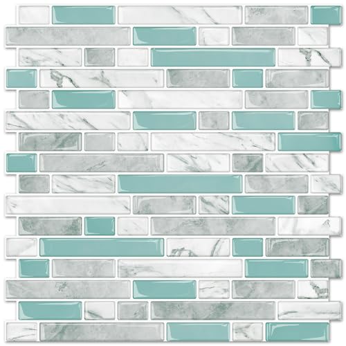 STICKGOO Peel and Stick Tile Backsplash for Kitchen, 1212 Stick on Backsplash, Self Adhesive Tile for Kitchen Backsplash and Bathroom(10 Sheets, Thicker Design)