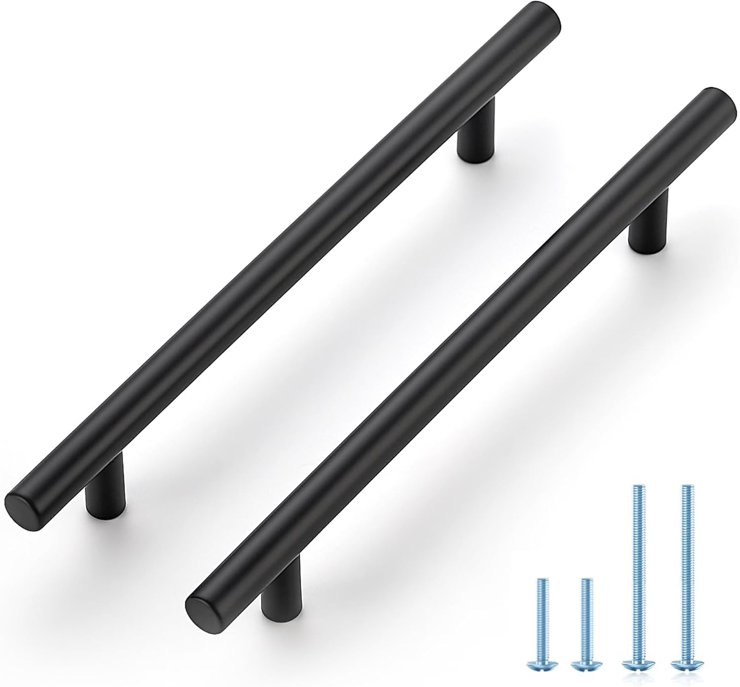 30 Pack 8-13/16 Inch Cabinet Pulls Kitchen Cabinet Handles with 6-1/4 Inch Hole Center Matte Black Cabinet Hardware Stainless Steel Kitchen Drawer Pulls for Cabinets Cupboard, 160mm Hole Centers