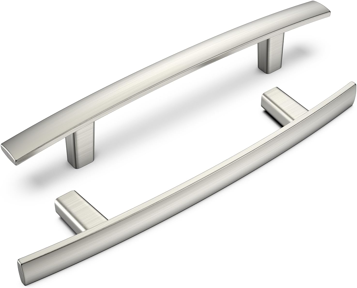 homdiy 20 Pack Brushed Nickel Cabinet Handles Kitchen Cabinet Pulls 3-3/4 Inch Hole Centers Arch Drawer Pulls for Cupboard Solid Modern Dresser Handles, Zinc Alloy