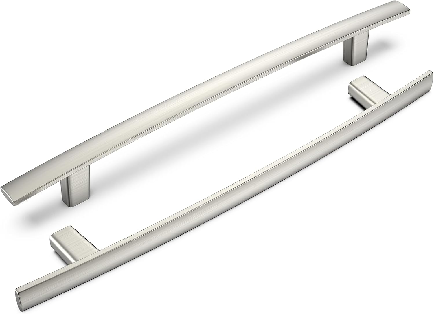 homdiy 10 Pack Brushed Nickel Cabinet Handles Kitchen Cabinet Pulls 6-1/4 Inch Hole Centers Arch Drawer Pulls for Cupboard Solid Modern Dresser Handles, Zinc Alloy
