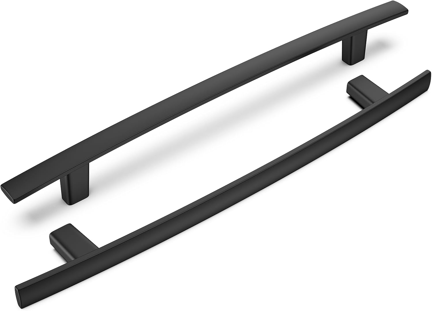 homdiy 20 Pack Cabinet Handles Black Cabinet Pulls 6-1/4" Hole Centers Kitchen Pulls Matte Black Curved Arch Handles for Dresser Cupboard Door Hardware, Zinc Alloy