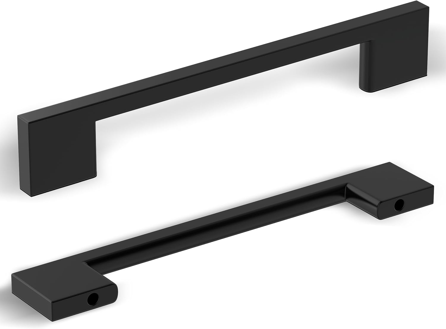 Southern Hills 10pc Matte Black Cabinet Hardware - 5" (128mm) Screw Spacing - Black Handles for Cabinets, Dresser Pulls