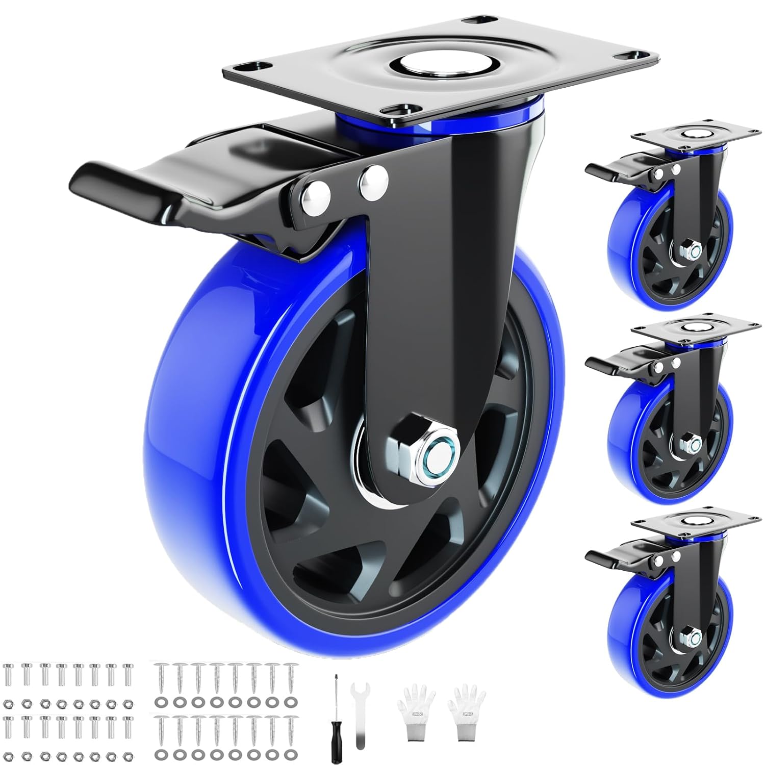 WOZESEIK 6 Inch Swivel Casters Set of 4