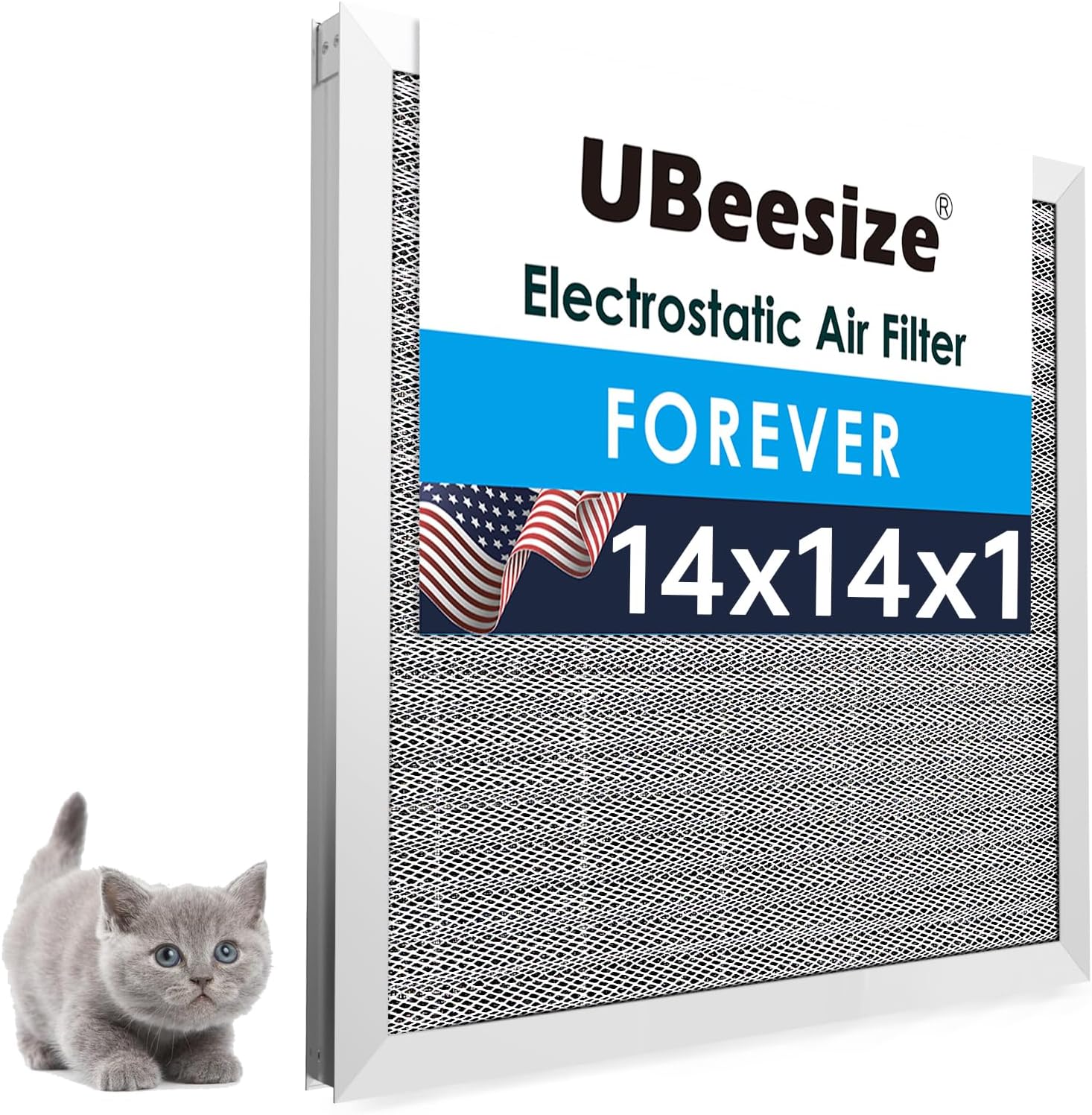 UBeesize 14x14x1 Reusable Electrostatic Filter