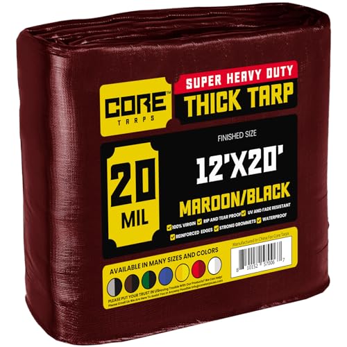 Core Tarps Extreme 20 Mil (Maroon/Black 12x20)