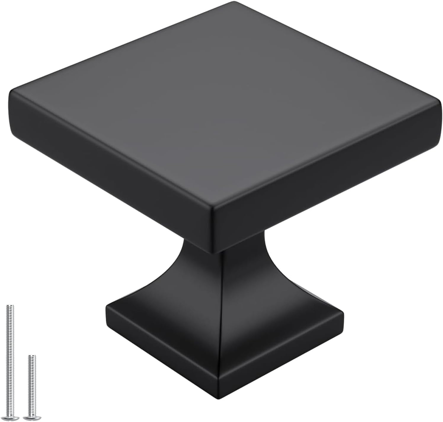 goldenwarm 35Pack Black Cabinet Knobs Matte Square Drawer Knobs Black Cabinet Hardware for Kitchen Bathroom Zinc Alloy Handle and Pulls