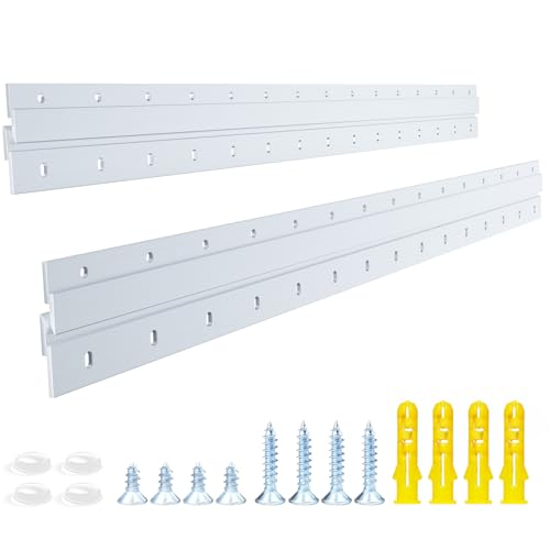 French Cleat Heavy Duty, Aluminum French Cleat, Headboard Wall Mounting Brackets with Screws, Heavy Mirror Mounting Hardware (30 Inch-2 Pairs, Support 200 lbs)