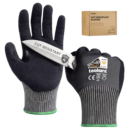 toolant ANSI A4 Cut Resistant Work Gloves without Steel and Fiberglass, Ultra Light & Thin, for Fishing, WoodCarving