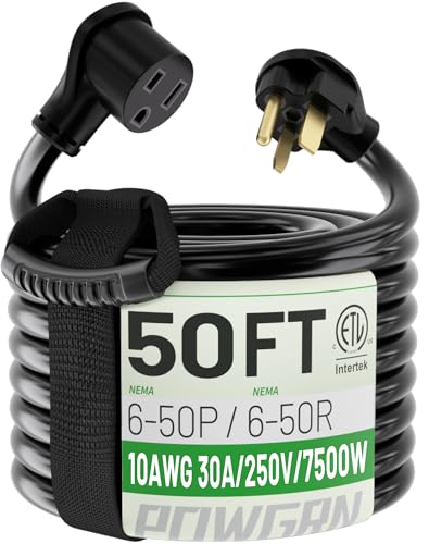 POWGRN 50ft 10AWG Welder Cord
